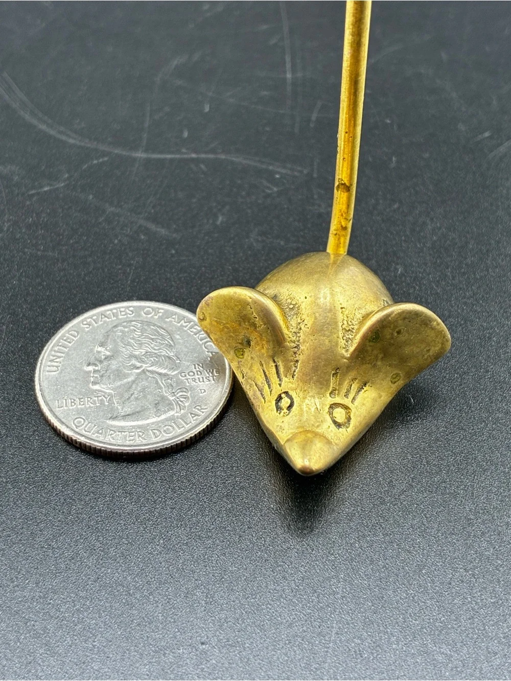 Source Unknown Solid Brass Mouse Memo/Note Holder